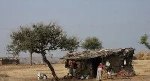 bicoque de pauvres Ethiopiens démunis, mal nourris